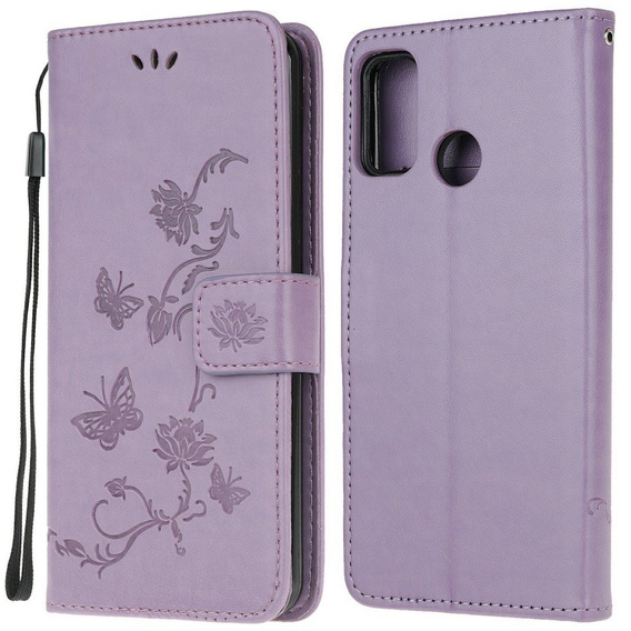 Откидной чехол для Motorola Moto G10 / G30, Butterfly, синий