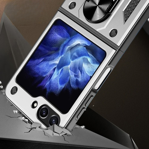 Бронированный Чехол до Samsung Galaxy Z Flip5 5G, Nox Case Ring, серебряный