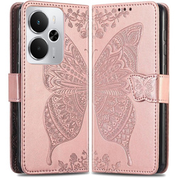 Чохол-книжка для Realme 14 5G / Realme 14T 5G, Butterfly, рожевий rose gold