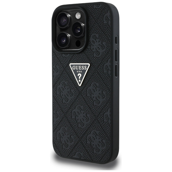 Чохол Guess Grained Hot Stamp 4G Triangle Metal для iPhone 16 Pro Max
