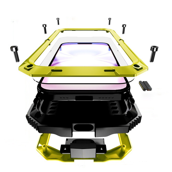 Чехол R-JUST с подставкой и встроенным стеклом для iPhone 17