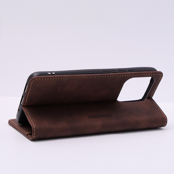 Чехол для Xiaomi Redmi 12C, ERBORD Vintage, бумажник с клапаном, кофе