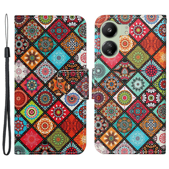 Чохол-книжка для Xiaomi Redmi 13C / Poco C65, Wallet, Ethnic Style, різнокольоровий