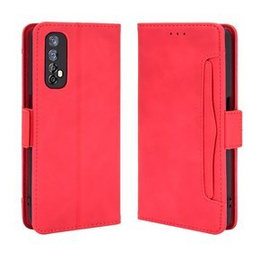 Футляр з клапаном для Realme 7, Card Slot, червоний