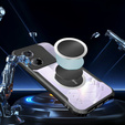 Чехол для Xiaomi Poco M7 Pro 5G, с магнитной пластиной, прозрачный / черный