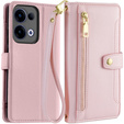 Чохол-книжка для Oppo Reno 13, Wallet Zipper Pocket, рожевий