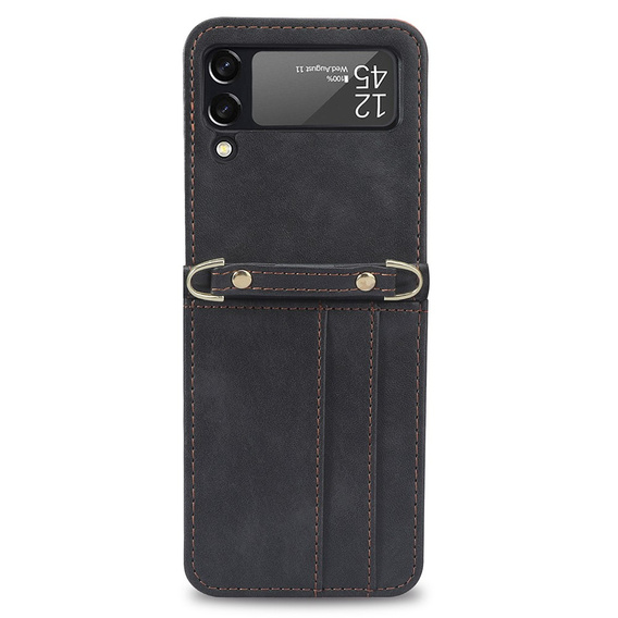 Чехол Leather Card Slots для Samsung Galaxy Z Flip3 5G, Black