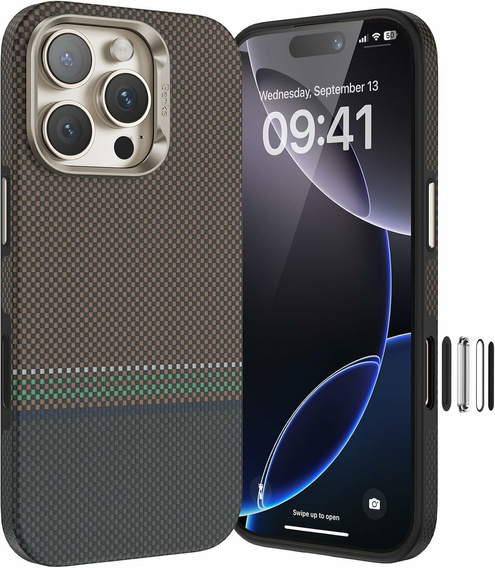 Чохол BENKS Kevlar Magnetic Armor Pro Prestige 600D Y066 для MagSafe з активною кнопкою для iPhone 16 Pro Max