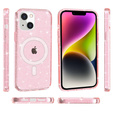 Чoхол до iPhone 14, Dropproof MagSafe Glitter, рожевий