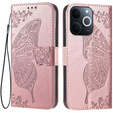 Чохол-книжка для Realme Note 70T 4G, Butterfly, рожевий rose gold