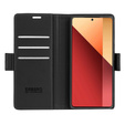Чохол для Xiaomi Redmi Note 13 Pro 4G / Xiaomi Redmi Note 14S / Xiaomi Poco M6 Pro 4G, ERBORD Glossy Litchi, гаманець з клапаном, чорний