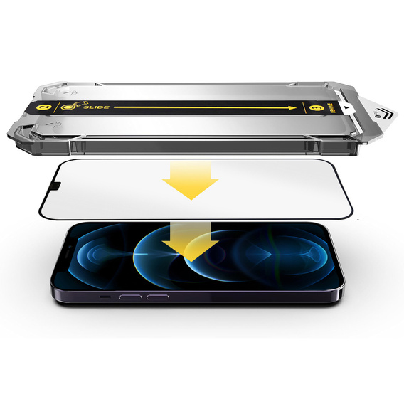 2x Закаленное стекло для iPhone 12 Pro Max, ERBORD Easy App Full Screen Protector
