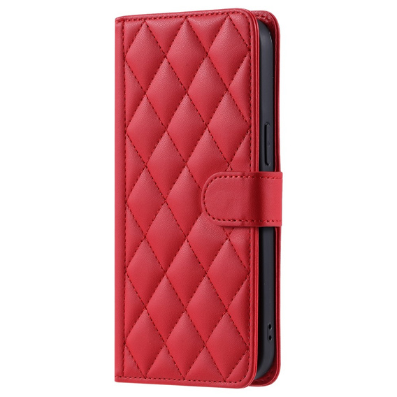 чехол-крышка для Xiaomi Redmi Note 13 Pro 4G / Xiaomi Redmi Note 14S / Xiaomi Poco M6 Pro 4G, Rhombus Crossbody Leather, красный