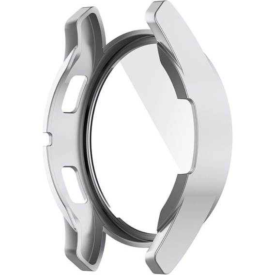 2в1 чехол и защитное стекло для часов Samsung Galaxy Watch 4 44mm, Silver