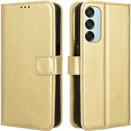 Футляр з клапаном для Samsung Galaxy M15 5G, Crazy Horse Wallet, золотий