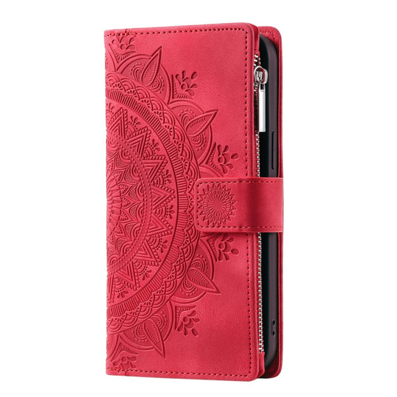 Чохол-книжка для Xiaomi Redmi Note 13 Pro 4G / Xiaomi Redmi Note 14S / Xiaomi Poco M6 Pro 4G, Mandala, червоний