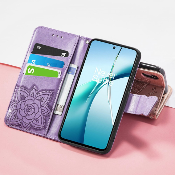 Откидной чехол для Samsung Galaxy S25 Edge, Butterfly, фиолетовый