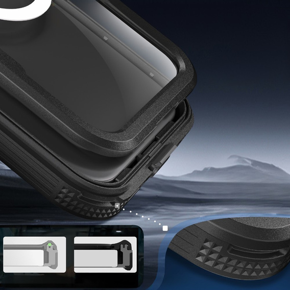 Водонепроникний чохол IP68 для iPhone 16, SHELLBOX MagSafe, чорний