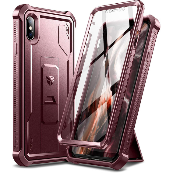 Бронированный чехол для iPhone XS Max, Dexnor Full Body, красный