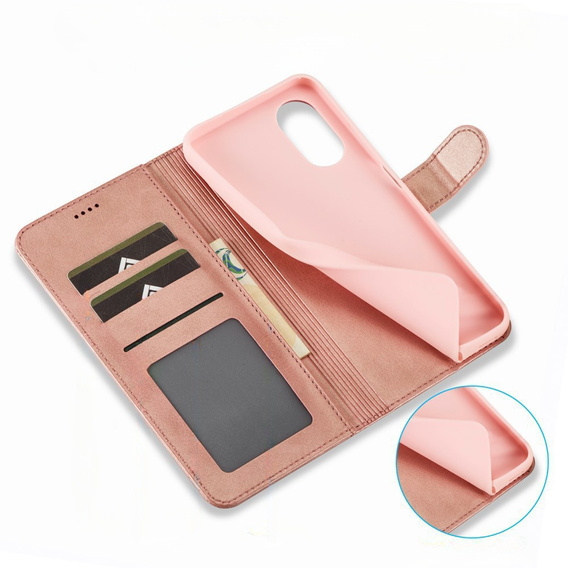 Откидной чехол для Oppo A17, LC.IMEEKE, розовый rose gold