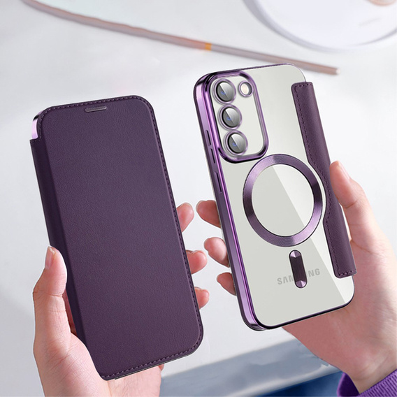 Чохол-книжка для Samsung Galaxy S23, Wallet, MagSafe, фіолетовий