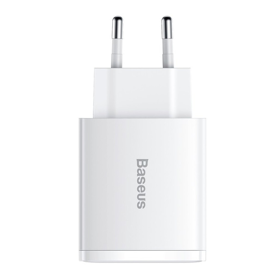 Зарядний пристрій BASEUS 2xUSB + USB Type-C, 30W - White