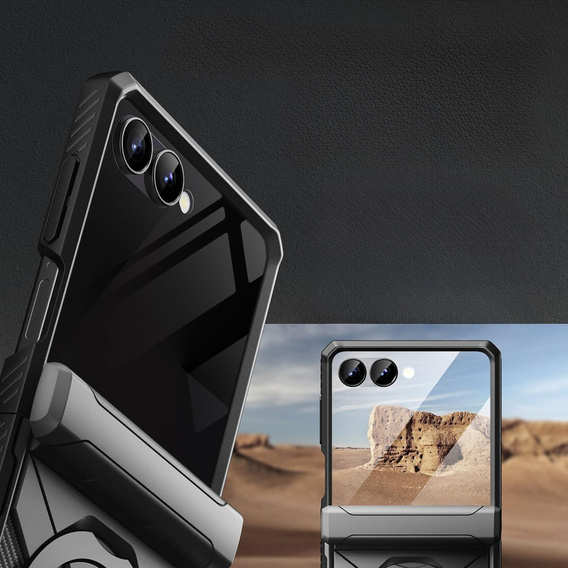 Чехол Tongate MECH с MagSafe для Samsung Galaxy Z Flip7 FE / Z Flip6, зеленый