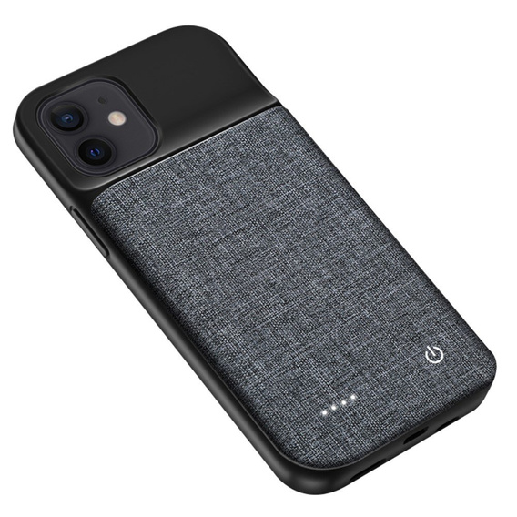Чехол с батареей 6800mAh до iPhone 12, Oxford Cloth, Black