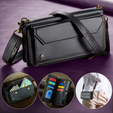 Чехол CASEME для Samsung Galaxy S24 FE, RFID Leather Wallet, с плечевым ремнем, чёрный