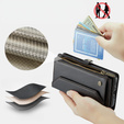 Чехол CASEME для Samsung Galaxy A56 5G, RFID Leather Wallet, с плечевым ремнем, чёрный
