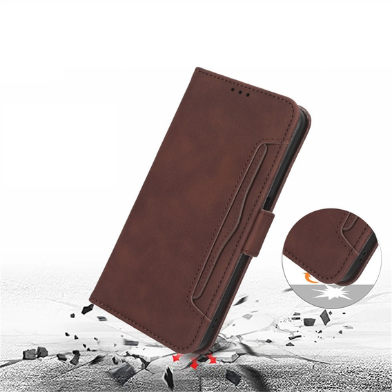 Футляр з клапаном для Huawei Nova Y91 4G, Card Slot, коричневий