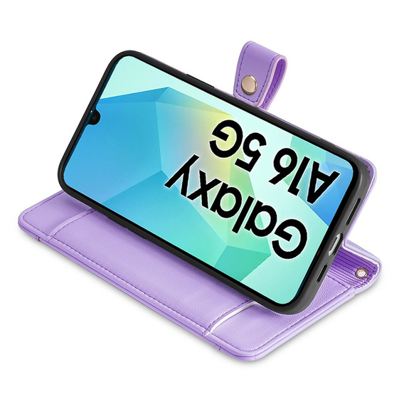 Чохол-книжка для Samsung Galaxy A16, Wallet Zipper Pocket, фіолетовий
