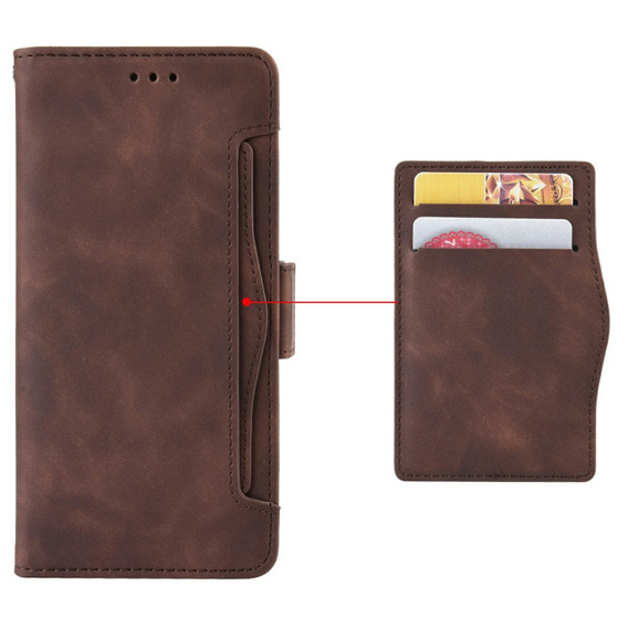 Откидной чехол для Oppo Reno 13F / Oppo Reno 13FS, Card Slot, коричневый