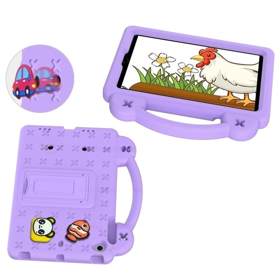 Дитячий чохол для планшета iPad mini 7.9" 2019/2015/2014/2013/2012 (5/4/3/2/1 gen.), Cute Patterns, з підставкою, фіолетовий