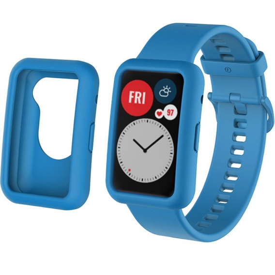 Прозорий ремінець з футляром до Huawei Watch Fit, Blue