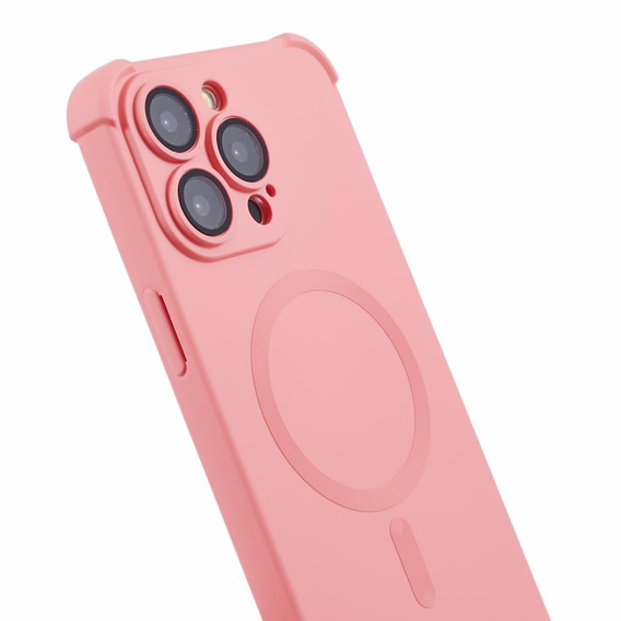 Силиконовый чехол для iPhone 15 Pro Max, для MagSafe, розовый