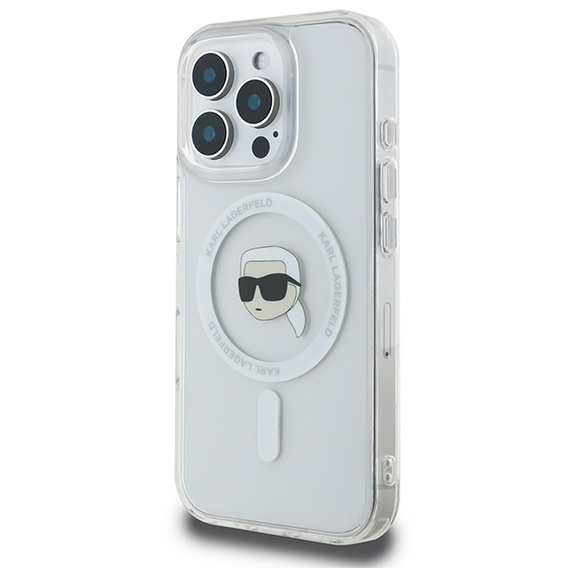 Чехол Karl Lagerfeld IML Metal Karl Head MagSafe для iPhone 16 Pro Max
