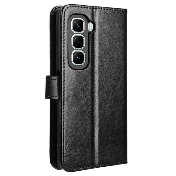 Откидной чехол для Infinix Hot 50 Pro 4G, Crazy Horse Wallet, чёрный