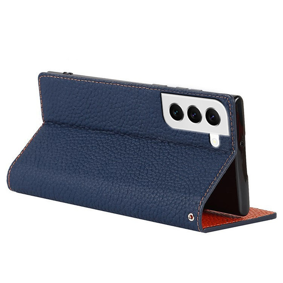 Кожаный чехол для Samsung Galaxy S22, ERBORD Grain Leather, темно-синий