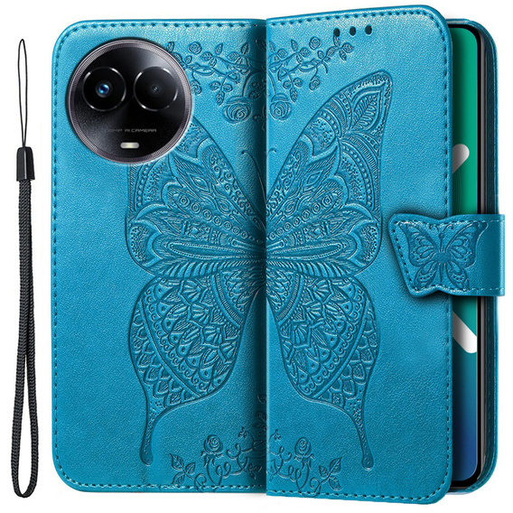 Откидной чехол для Realme 11 5G, Butterfly, синий