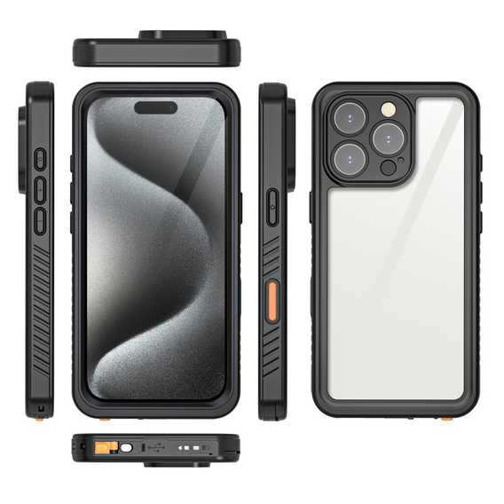 Водонепроникний чохол IP68 для iPhone 16 Pro, чорний