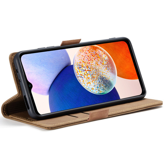 Чохол для Samsung Galaxy A14 4G/5G, ERBORD Vintage, гаманець з клапаном, коричневий