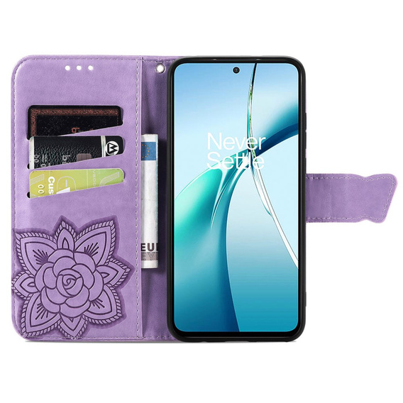 Откидной чехол для Xiaomi Redmi Note 14 4G, Butterfly, фиолетовый