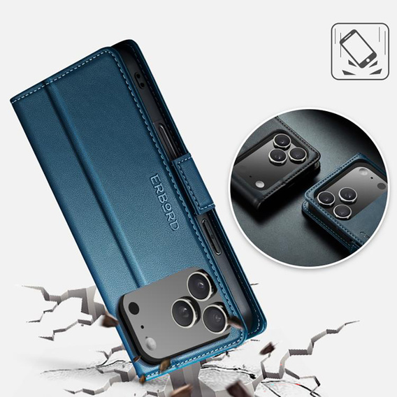 Глянцевый чехол-кошелек из личи с клапаном для iPhone 17 Pro Max