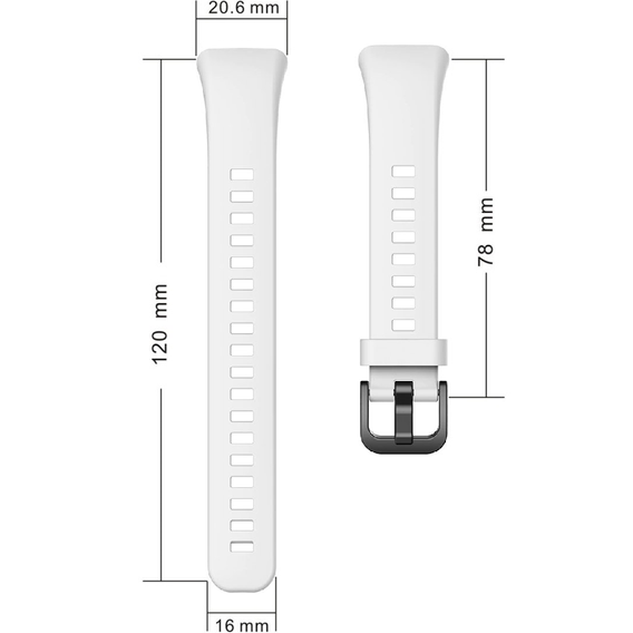 Силиконовый ремешок для Huawei Band 6 / Honor Band 6, White