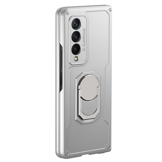 Чехол GKK KickStand Ring до Samsung Galaxy Z Fold3 5G, Cam Shield, Silver