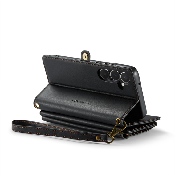 Чохол CASEME для Samsung Galaxy A55 5G, RFID Leather Wallet з плечовим ременем, чорний