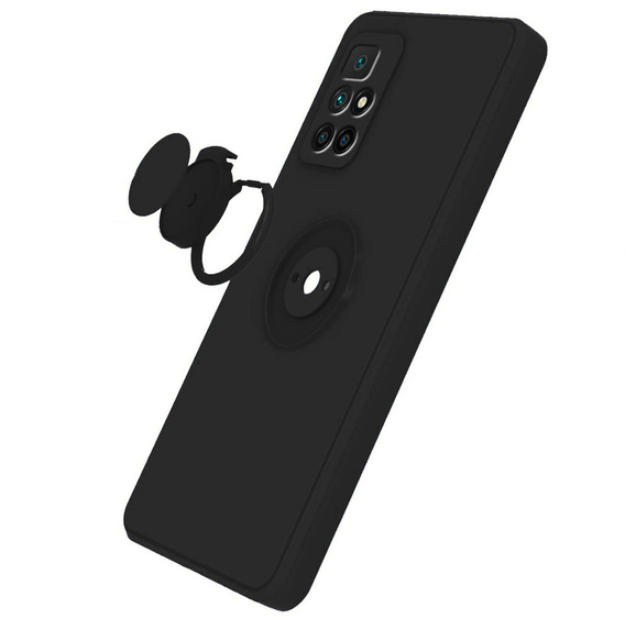 Чехол Smooth KickStand Ring до Xiaomi Redmi 10, Black