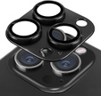 Скло для камери iPhone 16 Pro / 16 Pro Max, чорне з металевим покриттям ERBORD