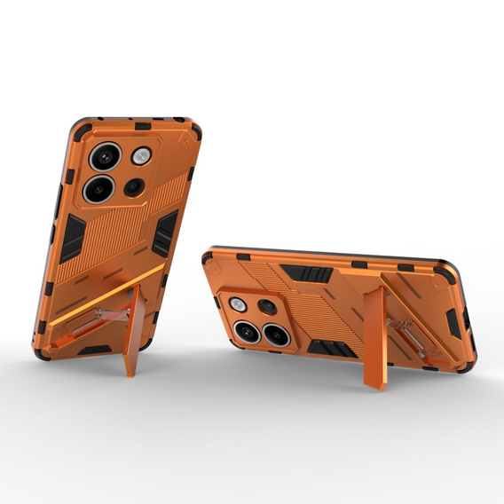 Чехол для Xiaomi Redmi Note 13 Pro 5G, Military kickstand, оранжевый